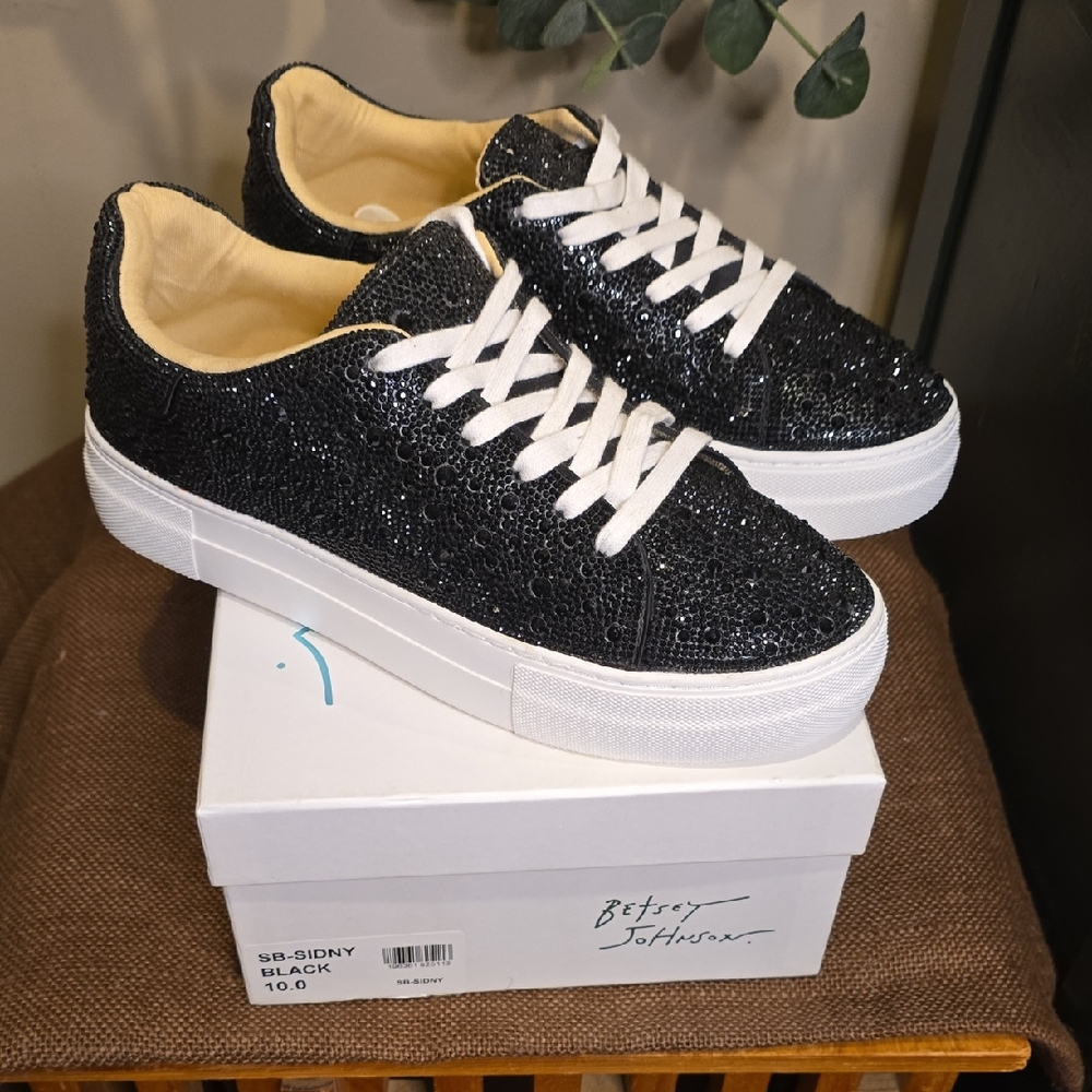 Betsey Johnson Sparkling Black Sneakers